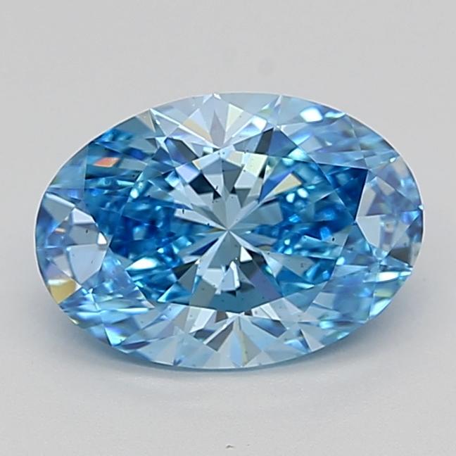 2.04 Ct. Fancy Vivid  Blue Oval Lab Grown Diamond