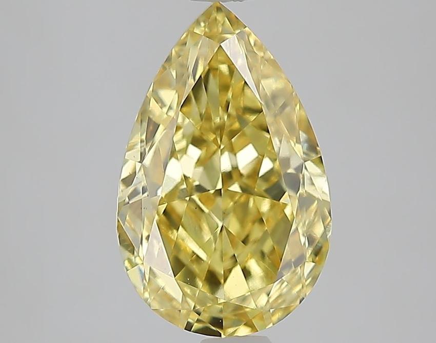 3.08 Ct. Fancy Intense  Yellow Pear Lab Grown Diamond