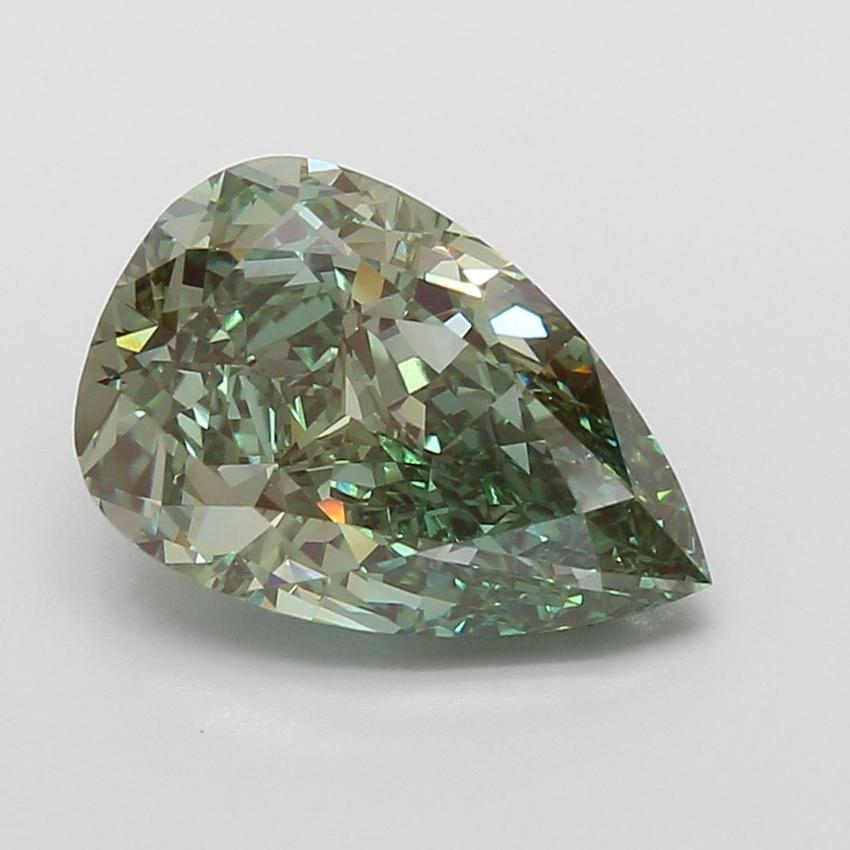 4.06 Ct. Fancy Vivid Green Pear Lab Grown Diamond
