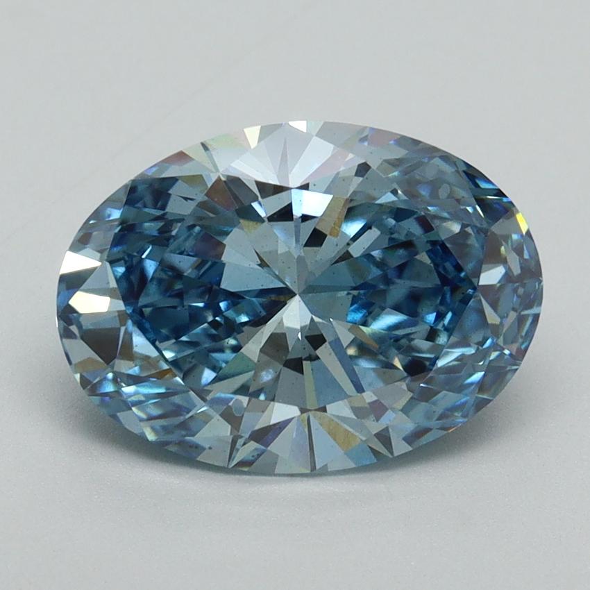 3.00 Ct. Fancy Vivid Blue Oval Lab Grown Diamond