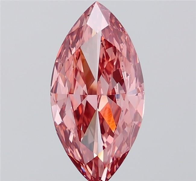 3.12 Ct. Fancy Vivid Brownish Pink Marquise Lab Grown Diamond