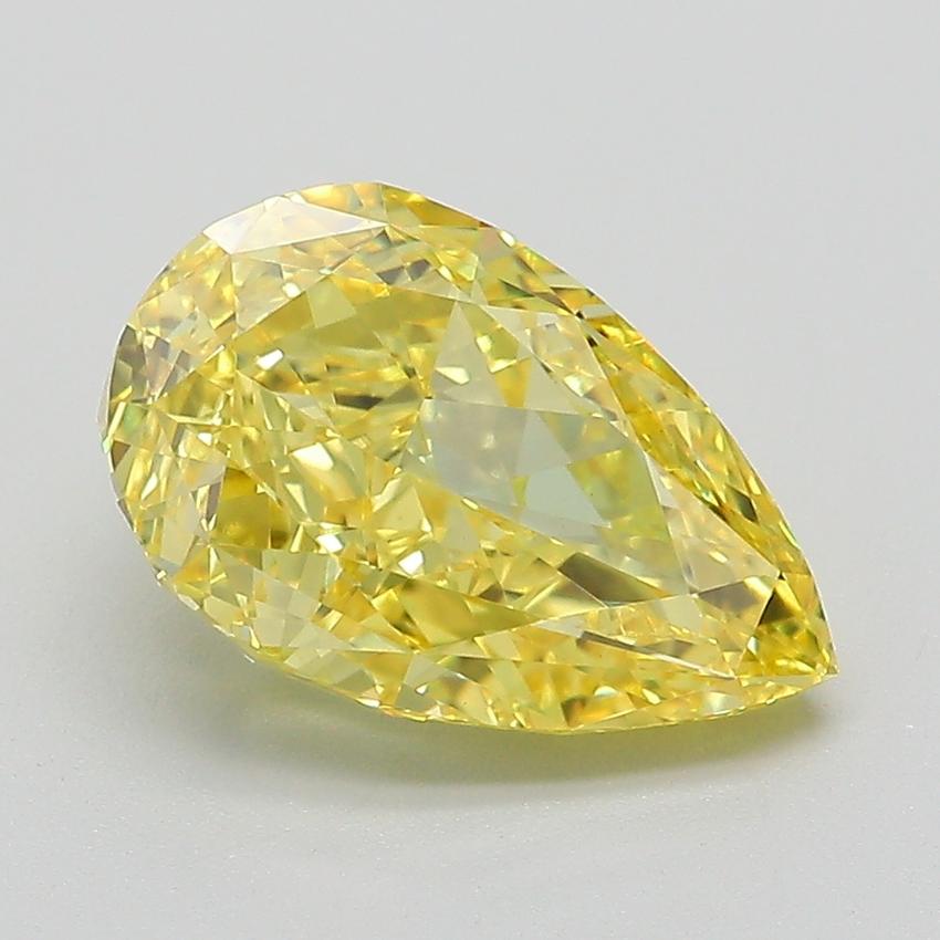 3.09 Ct. Fancy Vivid Yellow Pear Lab Grown Diamond