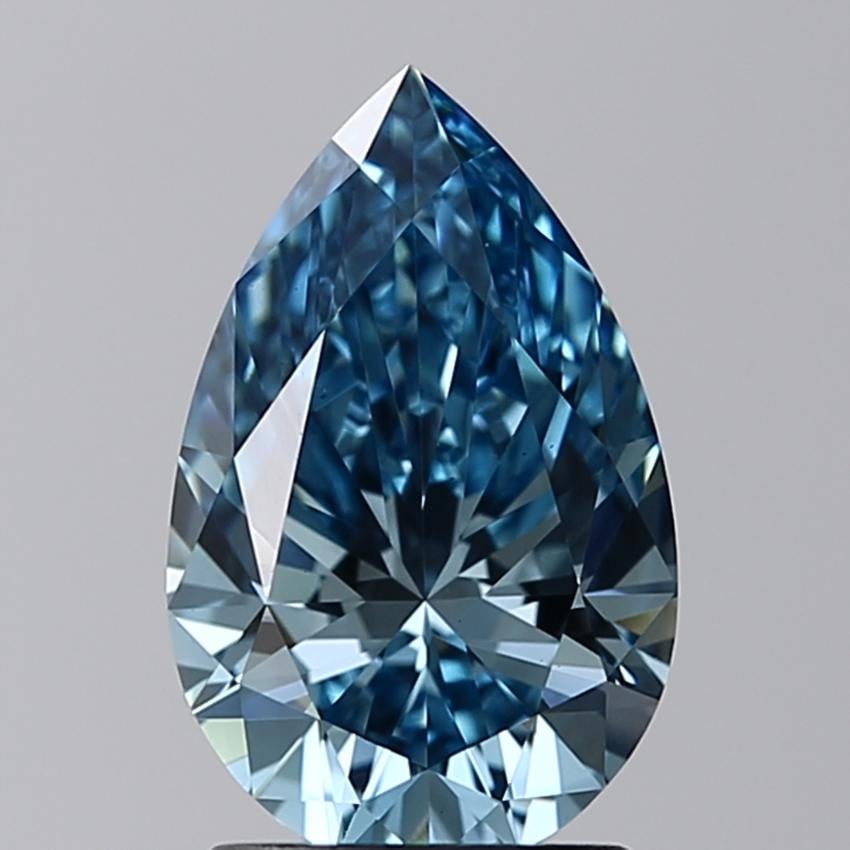 1.71 Ct. Fancy Vivid Blue Pear Lab Grown Diamond
