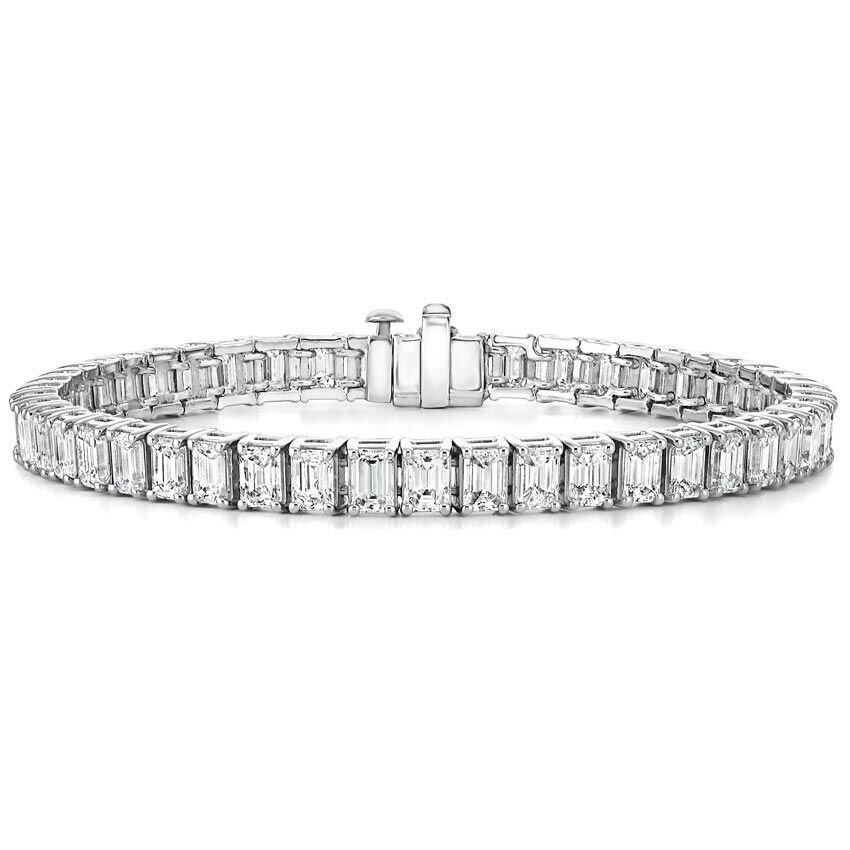 Emerald Cut Diamond Tennis Bracelet (12 ct. tw.) in Platinum