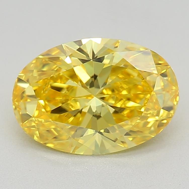 0.82 Ct. Fancy Vivid Yellow Oval Lab Grown Diamond