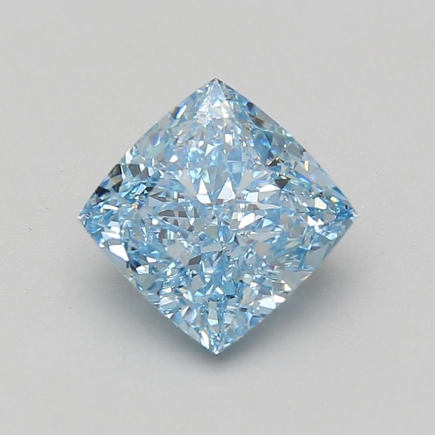 3.03 Ct. Fancy Vivid Blue Cushion Lab Grown Diamond
