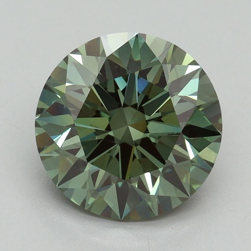 2.58 Ct. Fancy Vivid Green Round Lab Grown Diamond