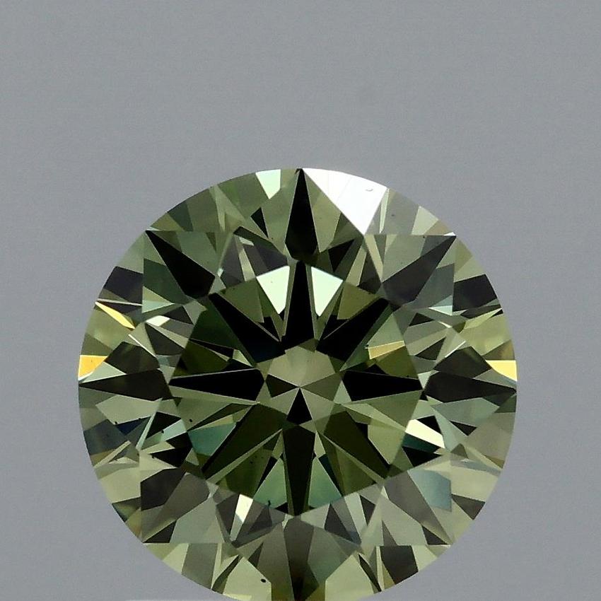 1.59 Ct. Fancy Vivid Green Round Lab Grown Diamond