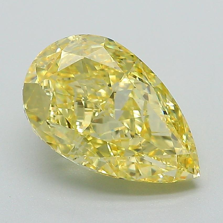 3.16 Ct. Fancy Vivid Yellow Pear Lab Grown Diamond