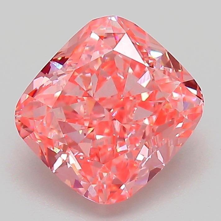 2.21 Ct. Fancy Vivid Pink Cushion Lab Grown Diamond