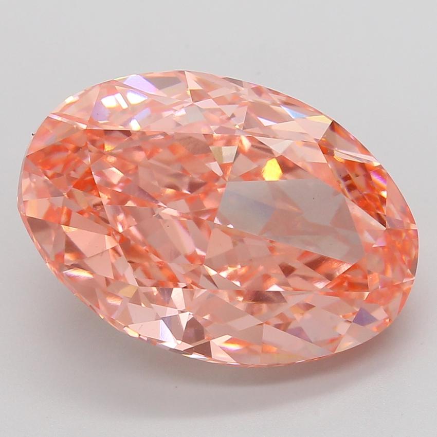 15.08 Ct. Fancy Vivid Pink Oval Lab Grown Diamond