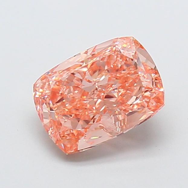 2.59 Ct. Fancy Intense Pinkish Orange Cushion Lab Grown Diamond