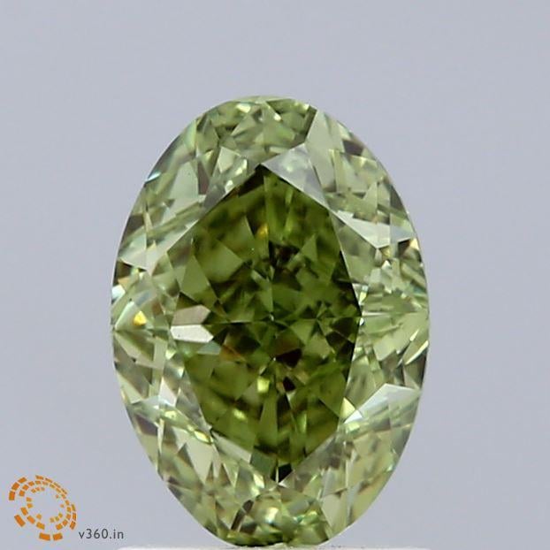 1.55 Ct. Fancy Vivid Green Oval Lab Grown Diamond