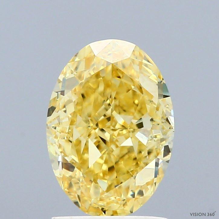 2.02 Ct. Fancy Intense Yellow Oval Lab Grown Diamond