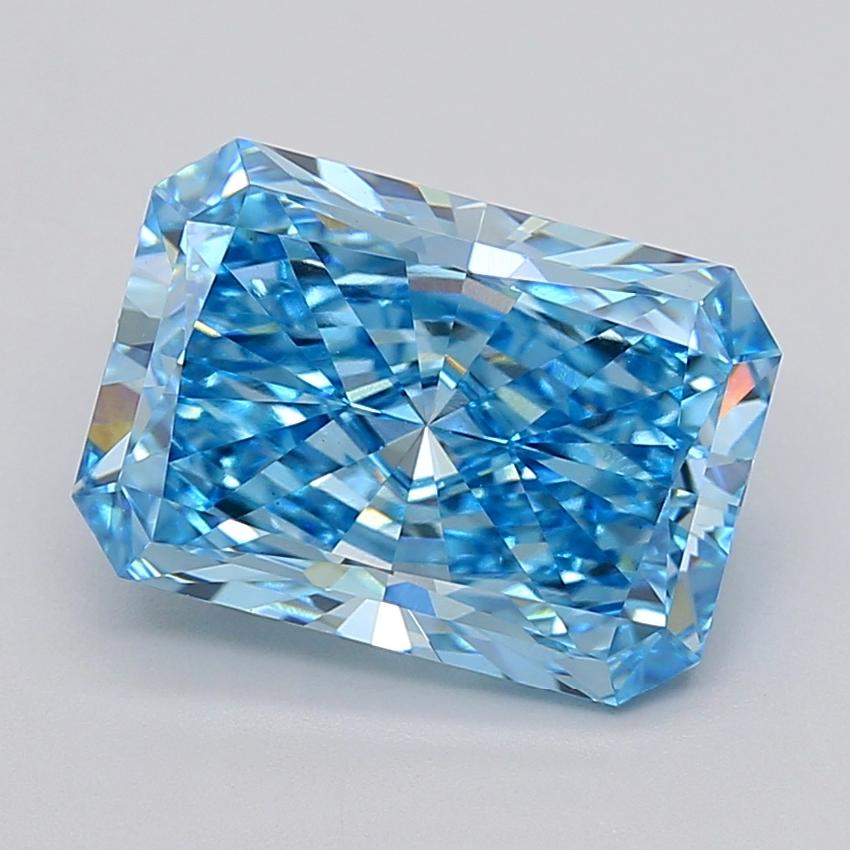 6.04 Ct. Fancy Vivid  Blue Radiant Lab Grown Diamond