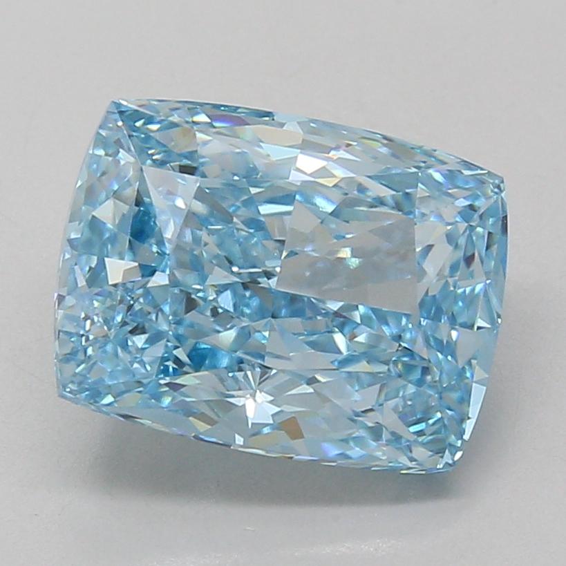 5.04 Ct. Fancy Vivid Blue Cushion Lab Grown Diamond