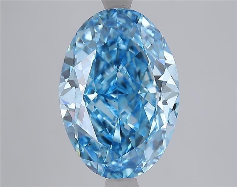 4.58 Ct. Fancy Vivid Blue Blue Oval Lab Grown Diamond
