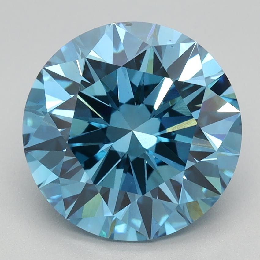 3.04 Ct. Fancy Vivid Blue Round Lab Grown Diamond