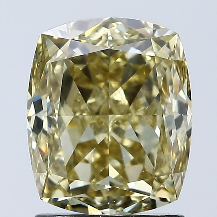 2.04 Ct. Fancy Intense Yellow Cushion Lab Grown Diamond