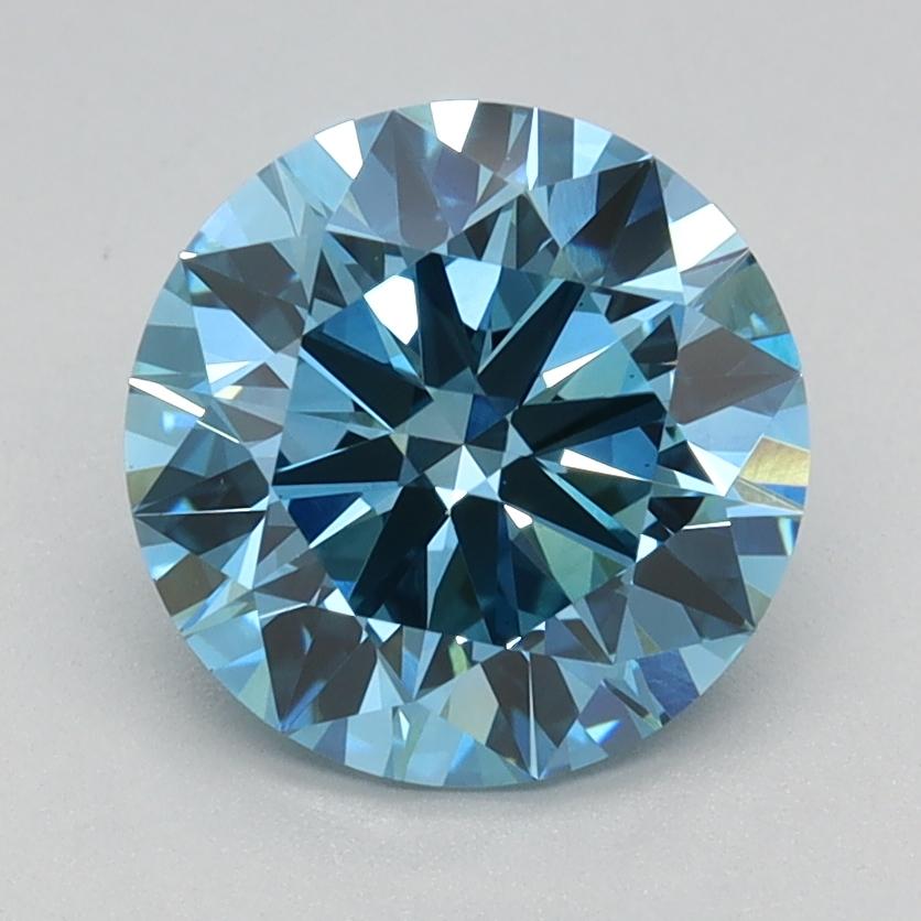 1.79 Ct. Fancy Vivid Blue Round Lab Grown Diamond