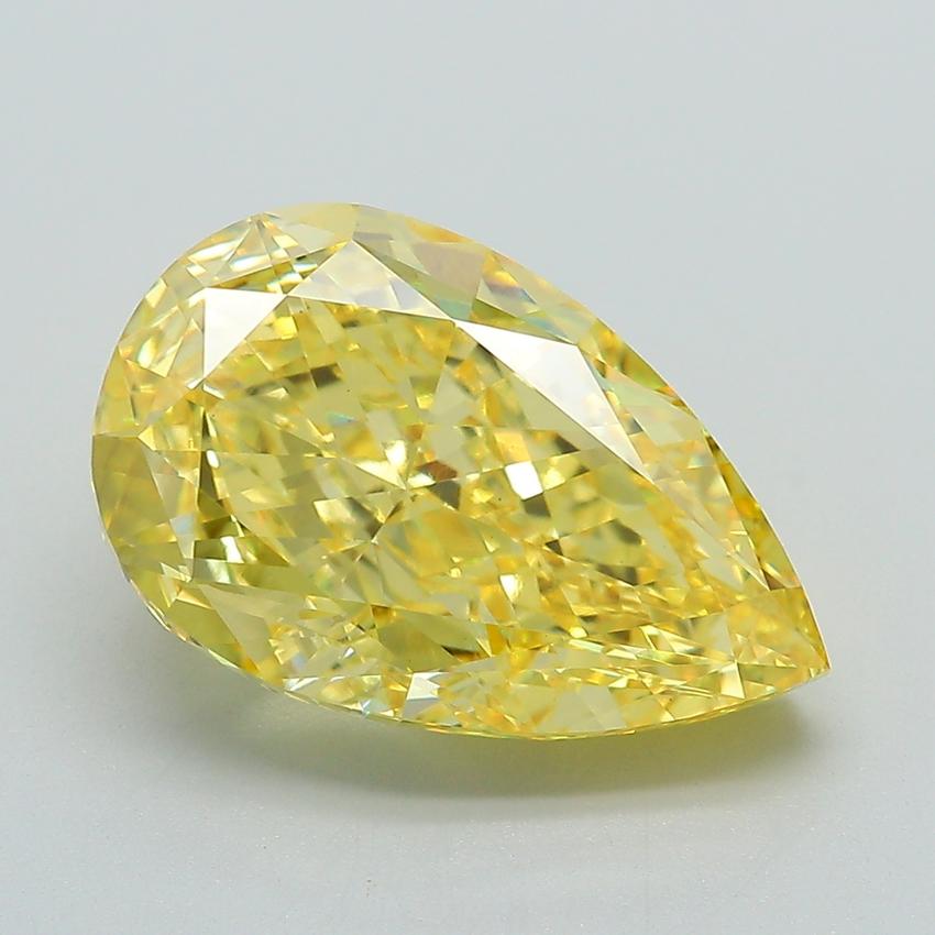 6.12 Ct. Fancy Vivid Yellow Pear Lab Grown Diamond