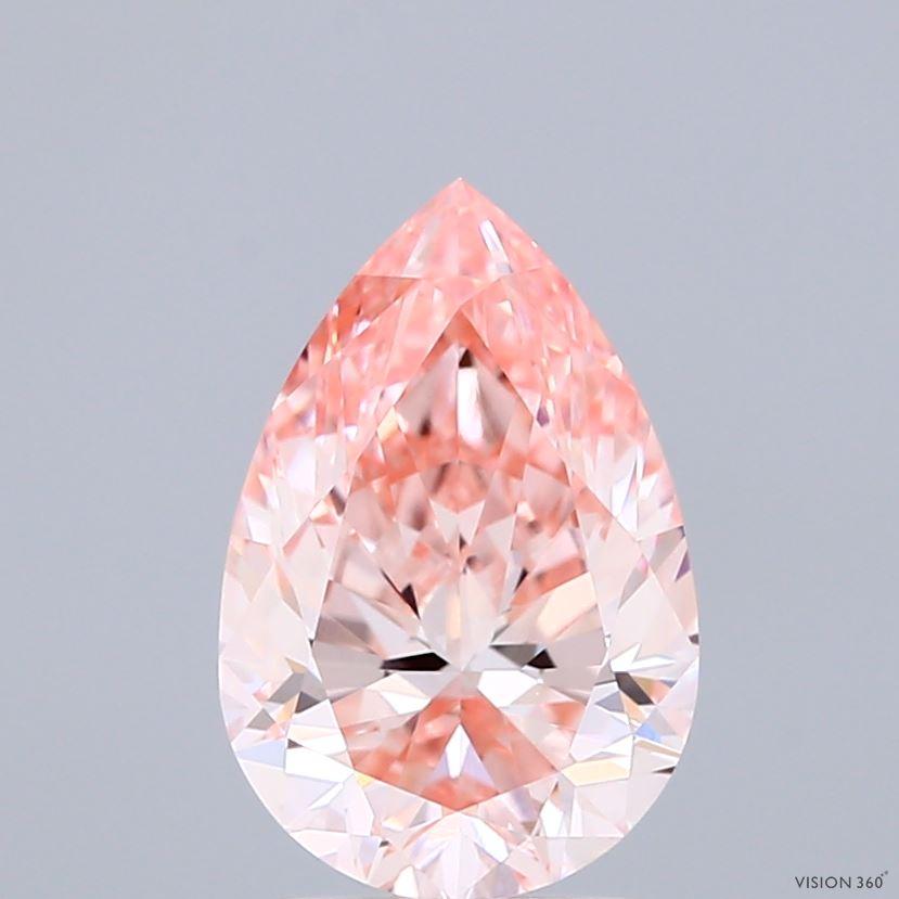 2.00 Ct. Fancy Intense Pink Pear Lab Grown Diamond