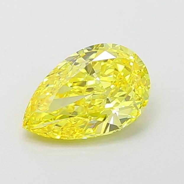 1.11 Ct. Fancy Vivid  Yellow Pear Lab Grown Diamond