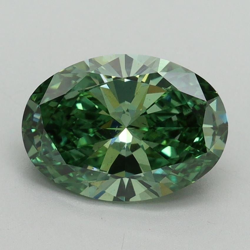 2.00 Ct. Fancy Vivid Pacific Green Oval Lab Grown Diamond