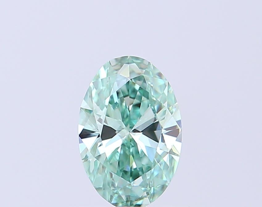 0.53 Ct. Fancy Vivid Green Oval Lab Grown Diamond