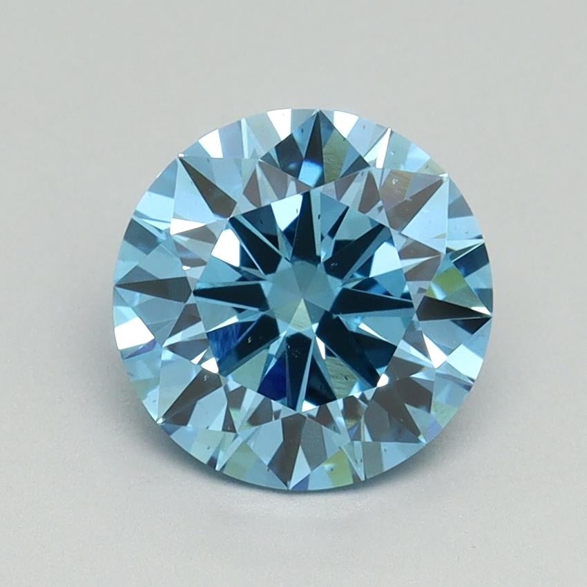 1.76 Ct. Fancy Vivid Blue Round Lab Grown Diamond