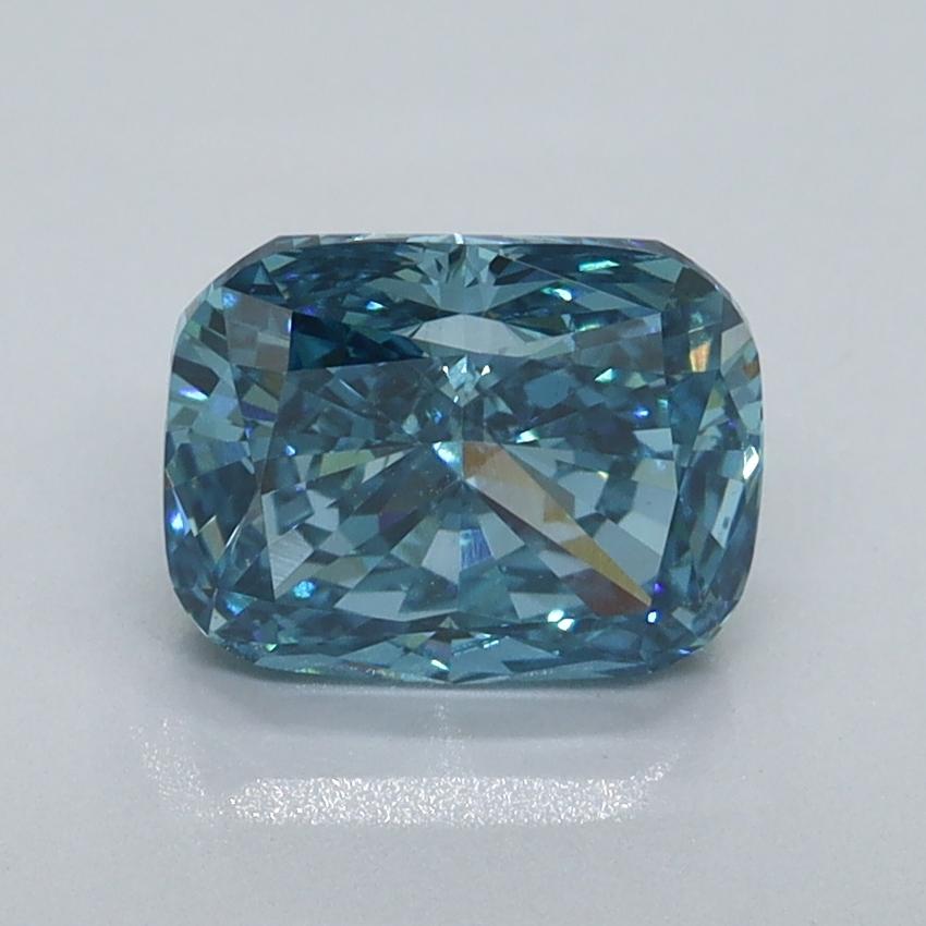 1.59 Ct. Fancy Vivid Blue Cushion Lab Grown Diamond