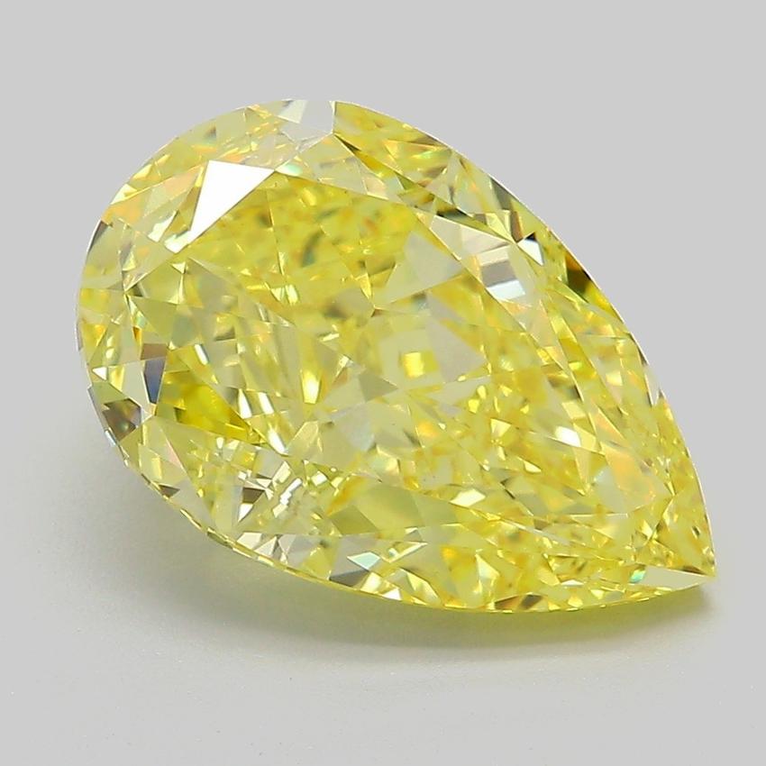 5.08 Ct. Fancy Vivid Yellow Pear Lab Grown Diamond