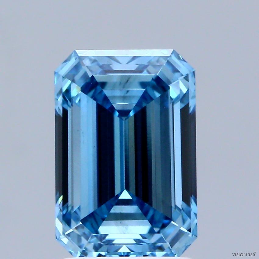 2.09 Ct. Fancy Vivid Blue Emerald Lab Grown Diamond