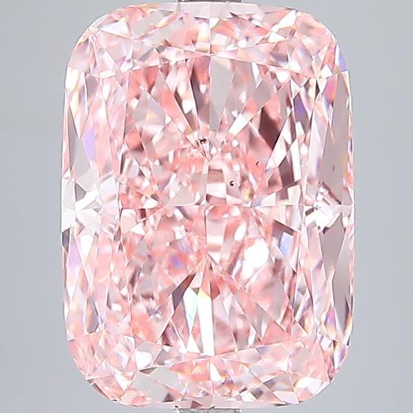 6.02 Ct. Fancy Vivid  Pink Cushion Lab Grown Diamond