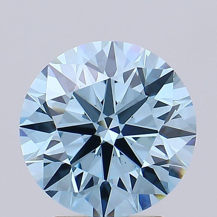 2.71 Ct. Fancy Vivid Blue Round Lab Grown Diamond