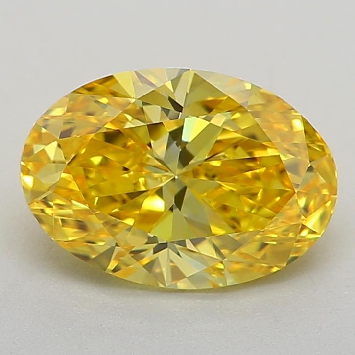 0.84 Ct. Fancy Vivid Yellow Oval Lab Grown Diamond