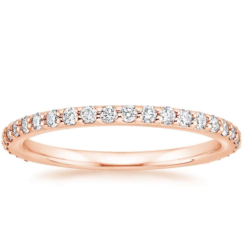 Rose gold diamond engagement ring with surprise diamond details