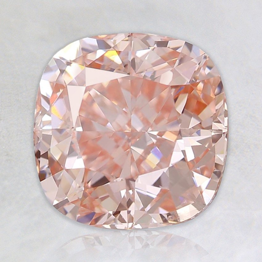 3.00 Ct.  Fancy Orangy Pink Cushion  Lab Grown Diamond