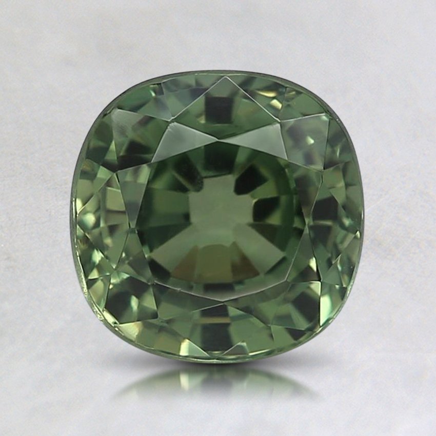 6.9mm Green Cushion Sapphire