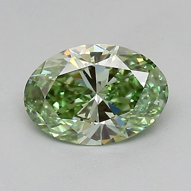 1.04 Ct. Fancy Vivid Green Oval Lab Grown Diamond