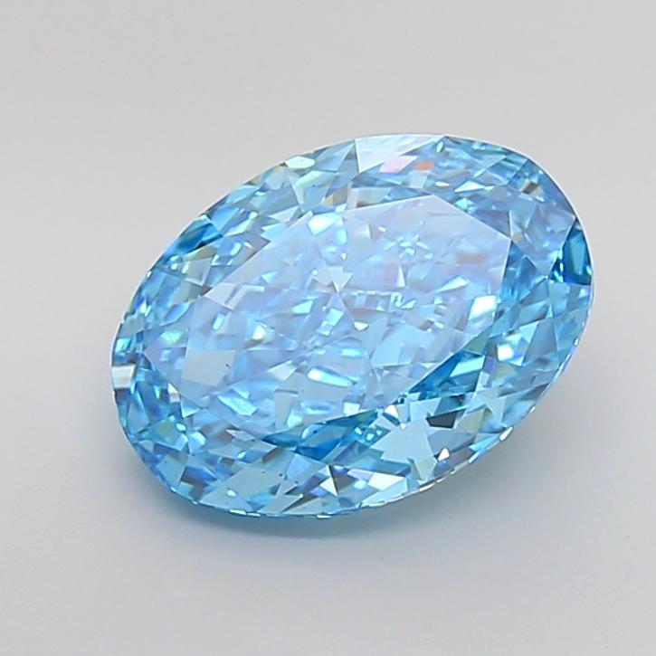 5.04 Ct. Fancy Vivid Blue Oval Lab Grown Diamond