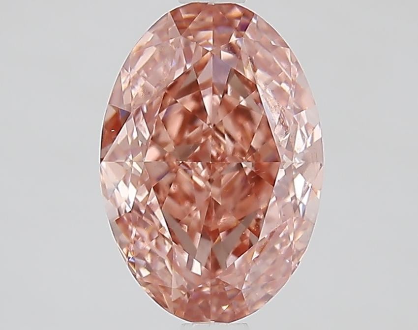 2.50 Ct. Fancy Vivid Brownish Pink Oval Lab Grown Diamond
