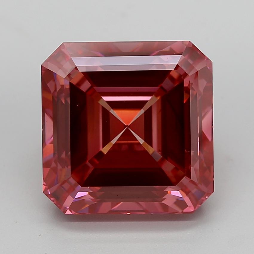 10.84 Ct. Fancy Vivid  Pink Asscher Lab Grown Diamond