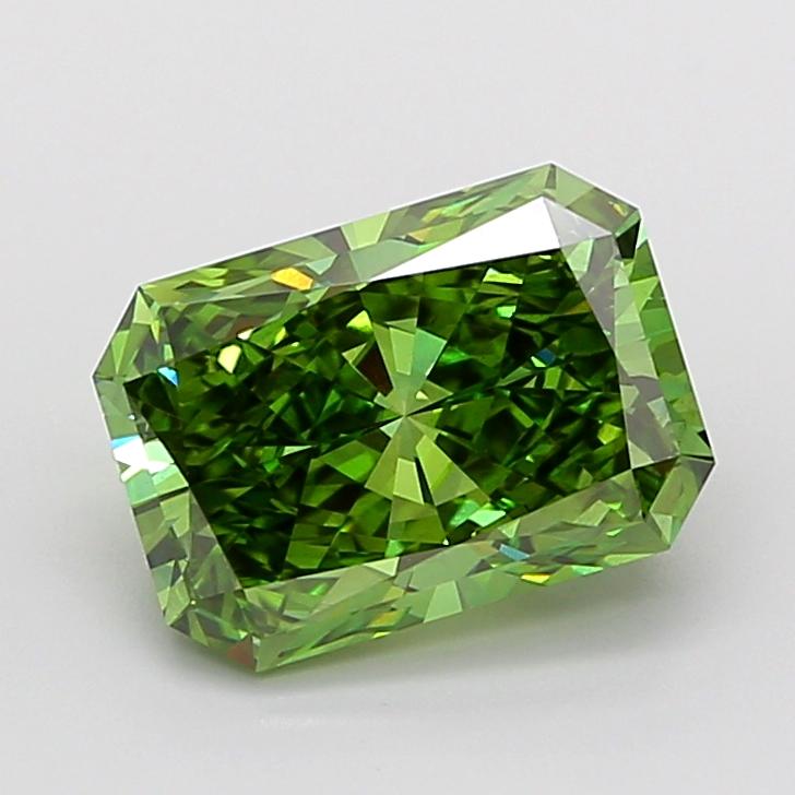 5.37 Ct. Fancy Vivid  Green Radiant Lab Grown Diamond