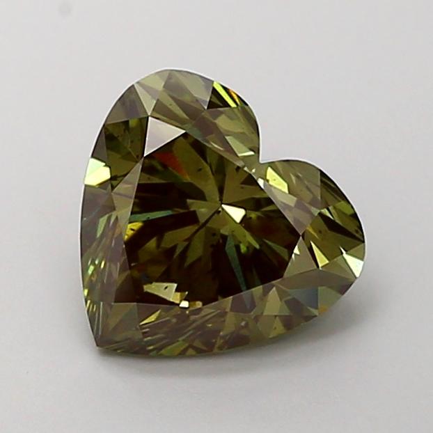 2.51 Ct. Fancy Deep Green Heart Lab Grown Diamond