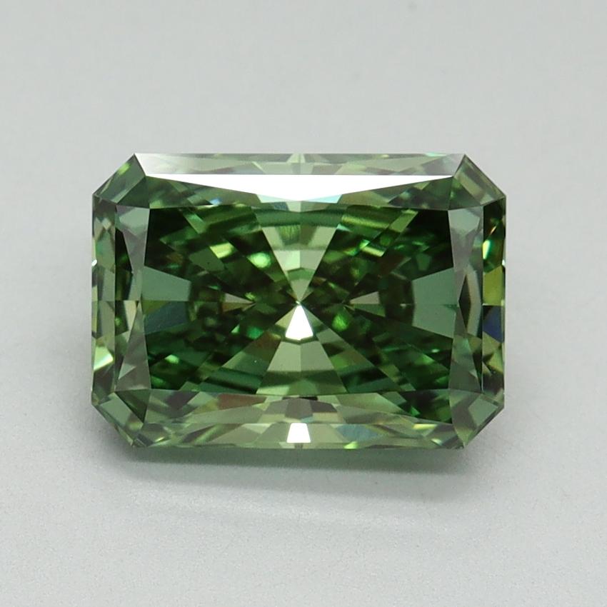 2.10 Ct. Fancy Vivid Green Radiant Lab Grown Diamond