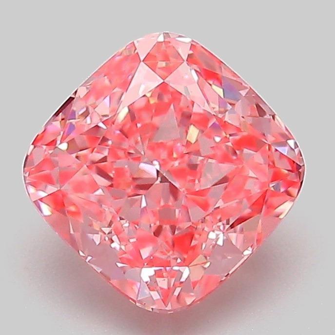 2.04 Ct. Fancy Vivid Pink Cushion Lab Grown Diamond
