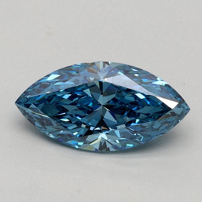 0.90 Ct. Fancy Vivid Blue Marquise Lab Grown Diamond