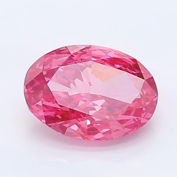 0.89 Ct. Fancy Vivid Pink Oval Lab Grown Diamond
