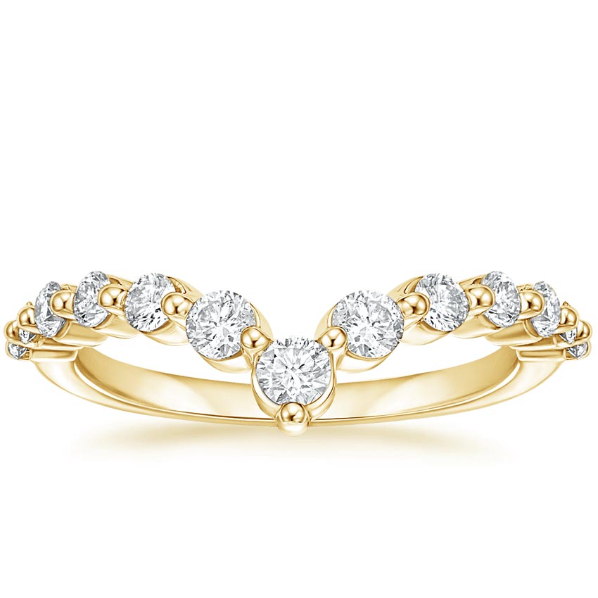 18K Yellow Gold Tapered Milan Diamond Ring, large top view